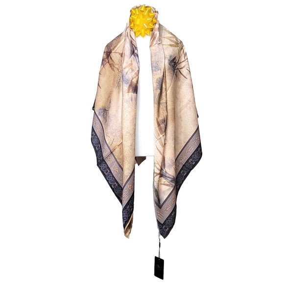 NWT Double Sided Silk Scarf 53"x53" Large Square Shawl Wrap SJJL 3210 - Picture 10 of 15